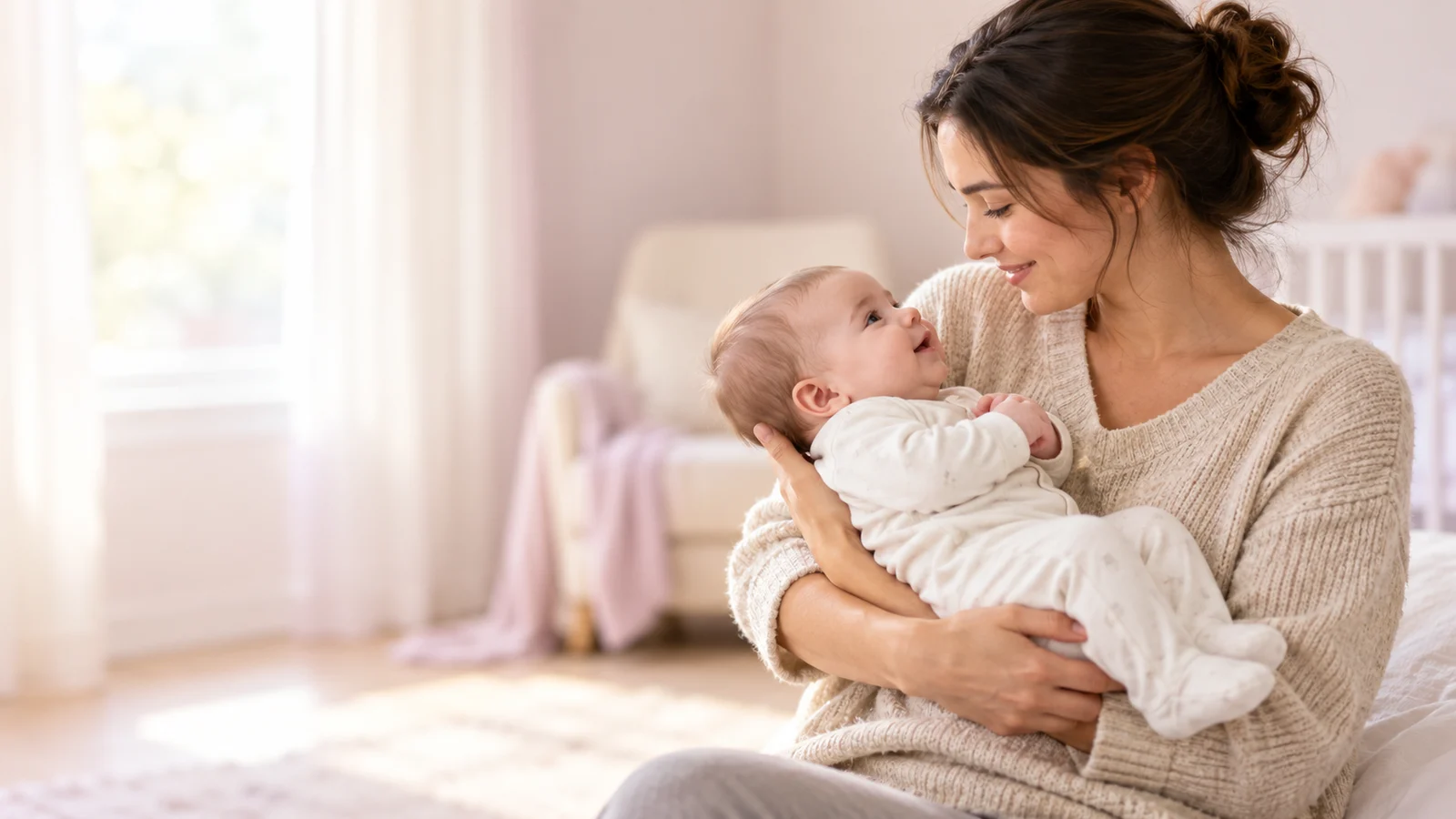 A parent sharing a quiet moment with their baby; illustrative photograph